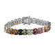 Multi-Tourmaline Bracelet (Size - 7) in Platinum Overlay Sterling Silver 23.40 Ct, Silver Wt. 16.00 