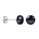 Fresh Water Peacock Pearl Stud Earrings (with Push Back) in Sterling Silver