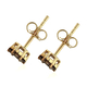 9K Yellow Gold SGL Certified Natural Champagne Diamond (I3) Stud Earrings (wth Push Back) 0.50 Ct.