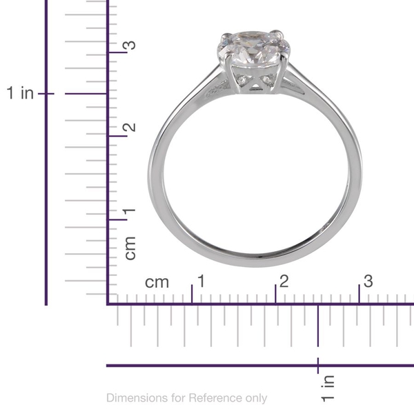 9K White Gold (Rnd) Solitaire Ring Made with Finest CZ 1.280 Ct.