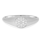 Diamond Ring (Size W) in Platinum Overlay Sterling Silver 0.20 Ct.