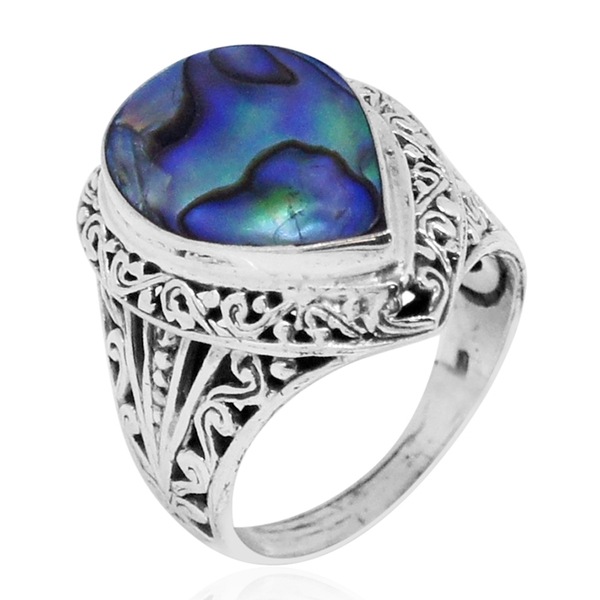 Royal Bali Collection Abalone Shell (Pear) Ring in Sterling Silver 12.000 Ct.