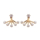 Lustro Stella - 14K Gold Overlay Sterling Silver (Rnd) Jacket Earrings Made with Finest CZ
