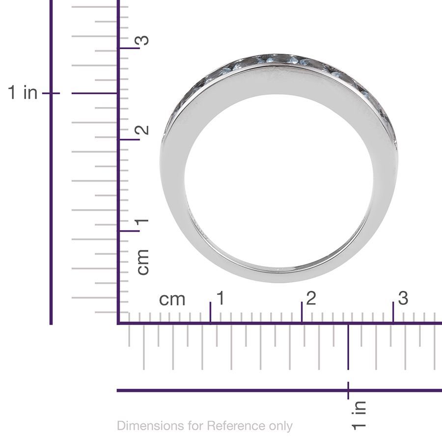 RHAPSODY 950 Platinum 1 Carat Santa Maria Aquamarine Half Eternity Ring.