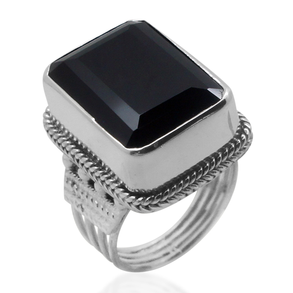 Royal Bali Collection Boi Ploi Black Spinel (Oct) Solitaire Ring in Sterling Silver 23.620 Ct.