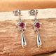 LucyQ Shooting Star Collection - African Ruby (FF) Earrings in Rhodium Overlay Sterling Silver
