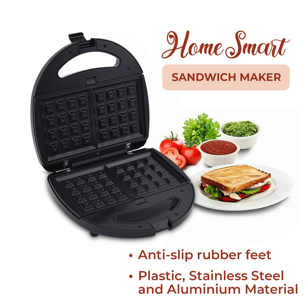 Homesmart 3 in1Toastie Maker with Detachable Waffle & Griddle Plates - 750W