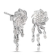 Designer Inspired - Diamond Dangling Earrings (with Push Back) in Platinum Overlay Sterling Silver 0.47 Ct.