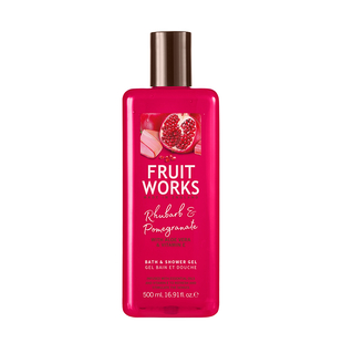 FruitWorks: Rhubarb & Pomegranate Bath & Shower Gel (With Aloe Vera & Vitamin E) - 500ml
