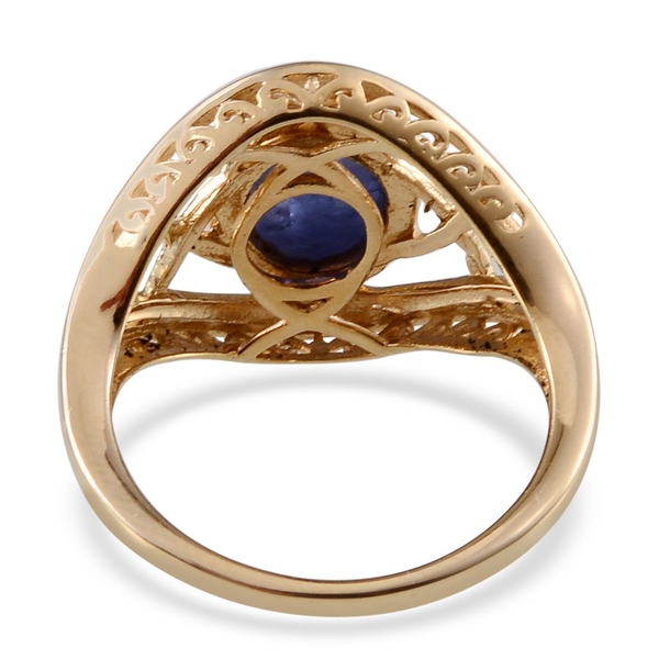 Tanzanite (Ovl) Solitaire Ring in 14K Gold Overlay Sterling Silver 2.750 Ct.