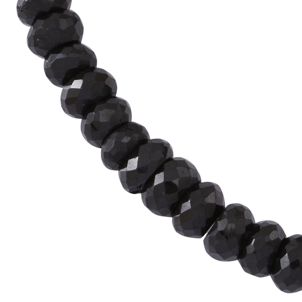 Boi Ploi Black Spinel (Rnd) Necklace (Size 36) with Rhodium Plated Sterling Silver Magnetic Lock 650.00 Ct.