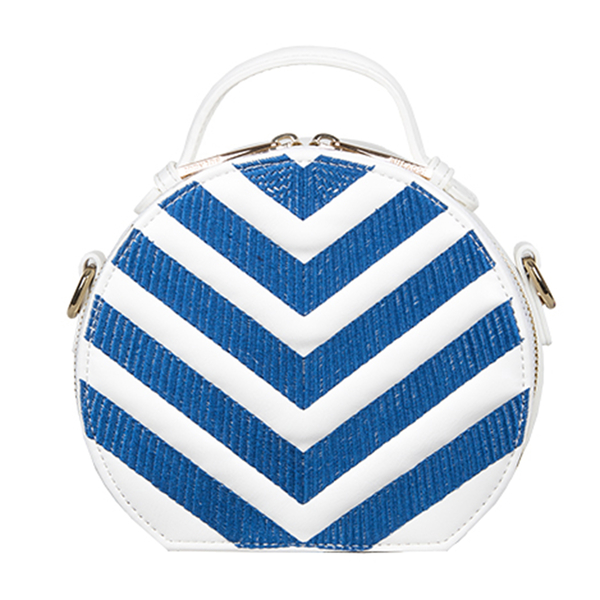 Bulaggi Collection - Zig Zag Circle Bag with Detachable Shoulder Strap (Size 17x15x7cm) - Cobalt Blue