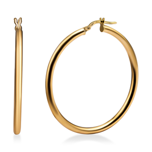 9K Yellow Gold Hoop Earrings (With Clasp) 4.35 Grams