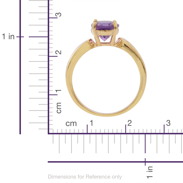 Amethyst (Ovl) Solitaire Ring in Yellow Gold Overlay Sterling Silver 2.250 Ct.