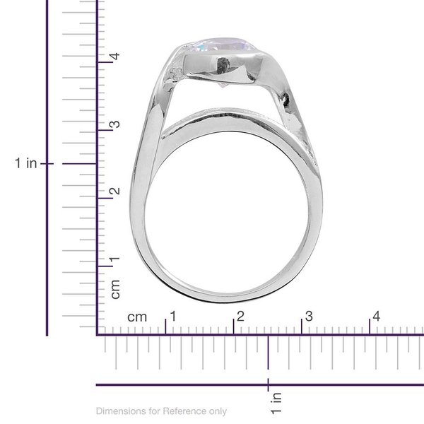 Lustro Stella - Sterling Silver (Rnd) Ring Made with Finest CZ 2.176 Ct.