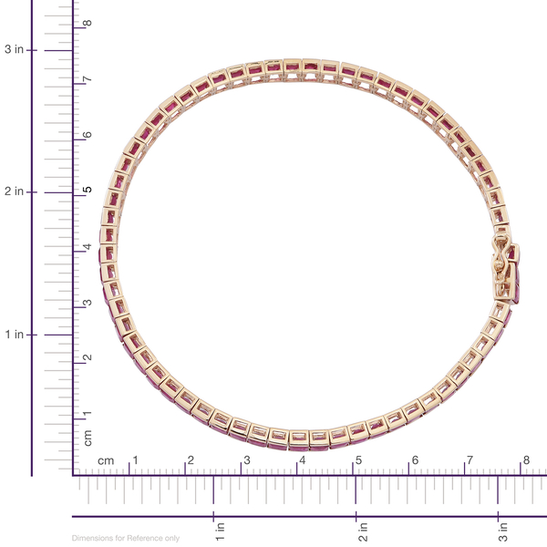 9K Y Gold Ruby (Sqr) Tennis Bracelet (Size 7.5) 11.750 Ct.