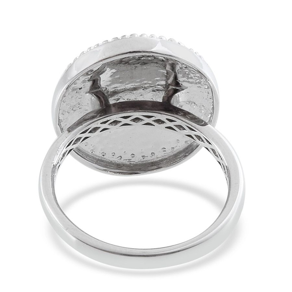 Platinum Overlay Sterling Silver Rocky Shores Ring, Silver wt 7.00 Gms.