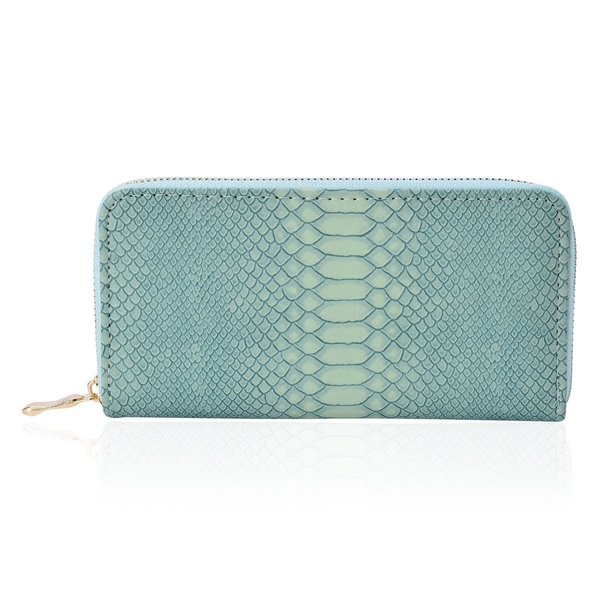 Set of 2 - Snake Skin Pattern Green and Pink Colour Wallet (Size 20x10 Cm, 15x10 Cm)
