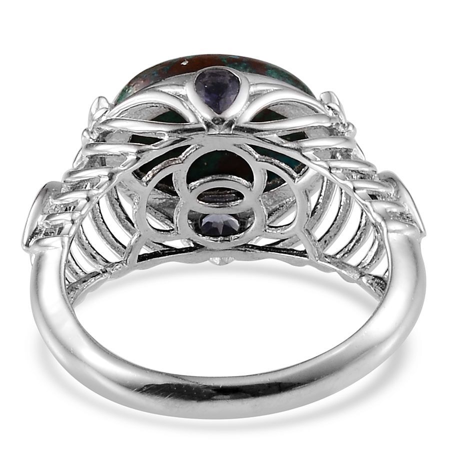 Table Mountain Shadowkite (Ovl 9.00 Ct), Iolite Ring in Platinum Overlay Sterling Silver 9.650 Ct.