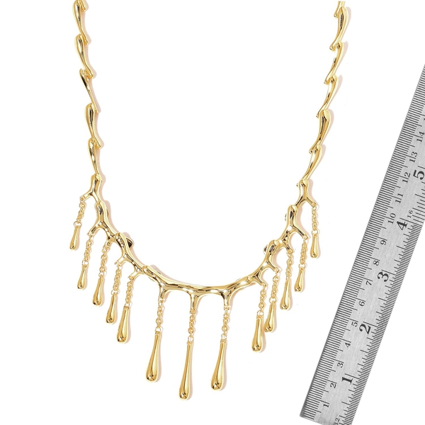 LucyQ Multi Drip Necklace (Size 16 with 4 inch Extender) in Yellow Gold Overlay Sterling Silver 44.51 Gms.