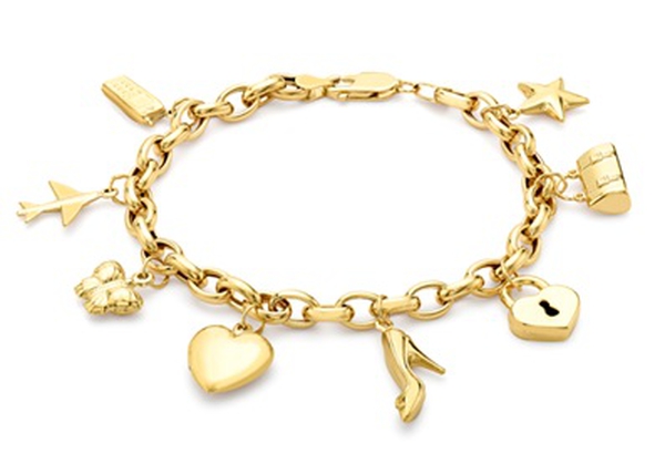 Close Out Deal 9K Y Gold Multi Charm Bracelet (Size 8), Gold wt 10.40 Gms.