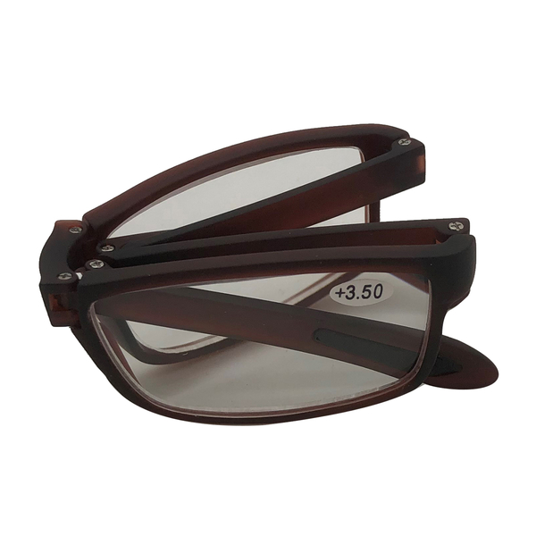 OXFORD Foldable Dark Brown Reading Glasses (+3 Focus)