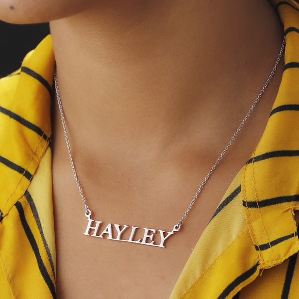 Personalised Name Necklace in Silver, Size 18+2 Inch
