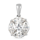 Lustro Stella Platinum Overlay Sterling Silver Pendant Made with Finest CZ 4.72 Ct.