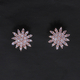 Natural 9K Rose Gold Pink Diamond Floral Stud Earrings (with Push Back) 0.33 Ct.