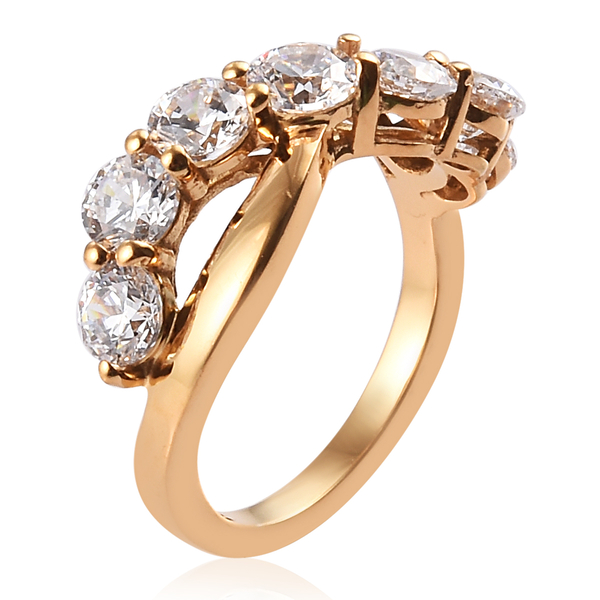 Lustro Stella 14K Gold Overlay Sterling Silver Infinity Ring Made with Finest CZ 3.10 Ct.