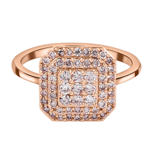 9K Rose Gold Natural Pink Diamond  Cluster Ring 0.54 Ct.