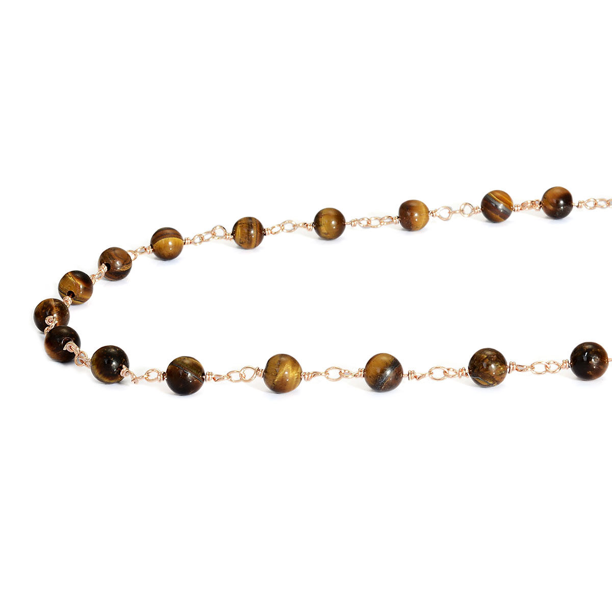 Tigers Eye Necklace (Size 36) in Rose Gold Tone 7.000 Ct.