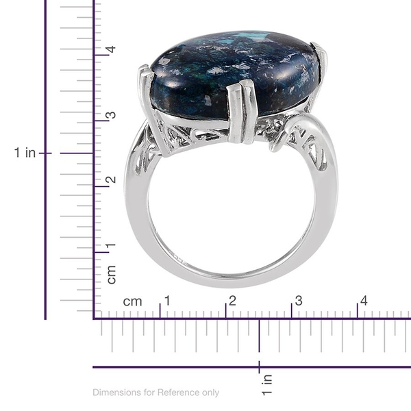 Table Mountain Shadowkite (Ovl) Ring in Platinum Overlay Sterling Silver 17.500 Ct.