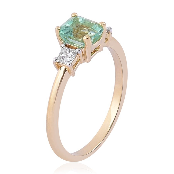 14K Y Gold Boyaca Colombian Emerald (Oct 0.75 Ct), Diamond Ring 1.000 Ct.