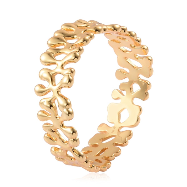 LucyQ Splat Bangle in 14K Gold Overlay Sterling Silver (Size 8 / Large), Silver wt 67.00 Gms.