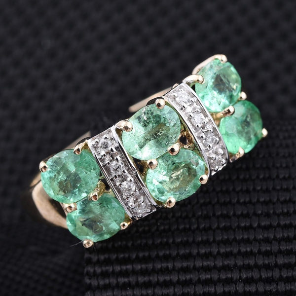 9K Y Gold Boyaca Colombian Emerald (Ovl), Diamond Ring 2.250 Ct.