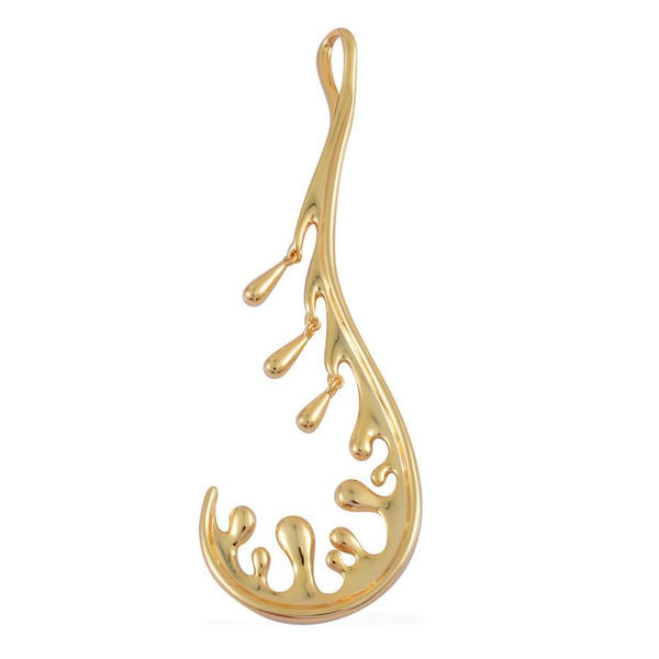 LucyQ Motion Ocean Pendant in Yellow Gold Overlay Sterling Silver 5.76 Gms.