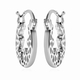 RACHEL GALLEY Rhodium Overlay Sterling Silver Latticework Hoop Earrings (with Clasp)