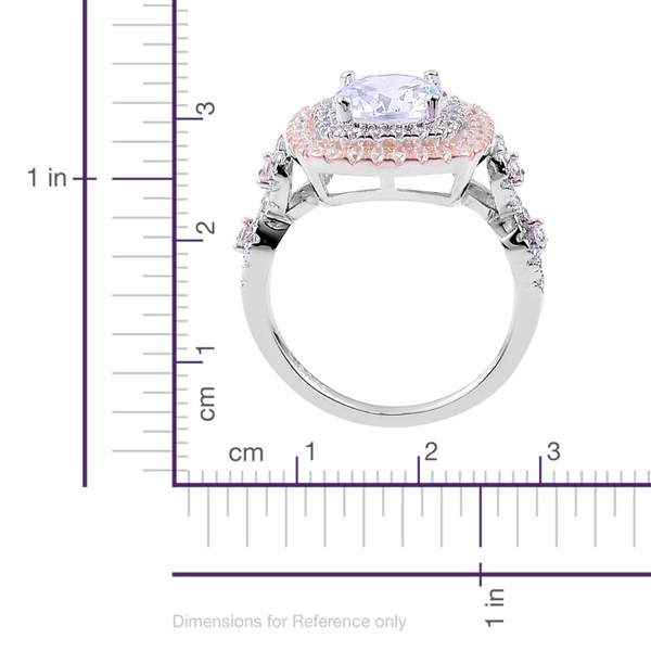 ELANZA AAA Simulated White Diamond Ring in Rose Gold Overlay Sterling Silver