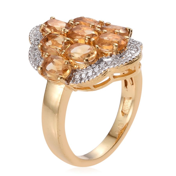 Citrine (Ovl) Ring in ION Plated 18K Yellow Gold Bond 4.000 Ct.