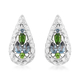 RACHEL GALLEY Misto Collection - London Blue Topaz and AA Chrome Diopside Earrings (with Push Back) in Rhodium Overlay Sterling Silver
