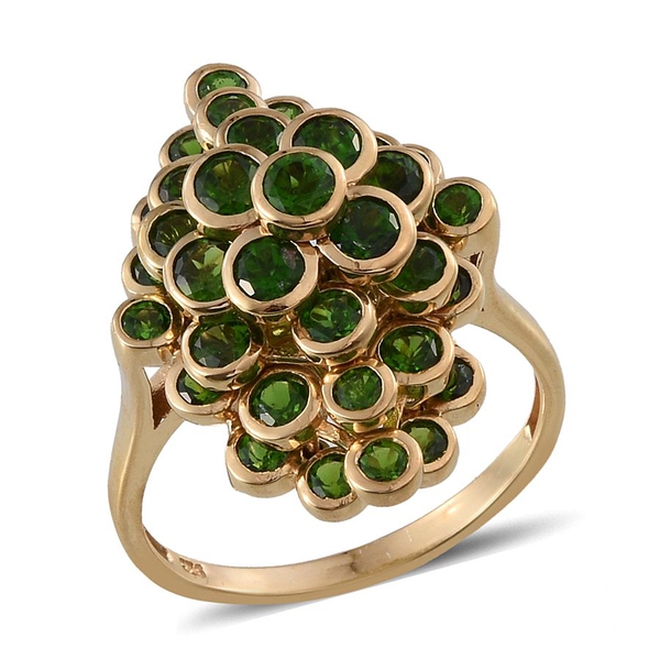 Chrome Diopside (Rnd) Ring in 14K Gold Overlay Sterling Silver 4.250 Ct.