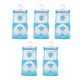 HOMESMART - Set of 5 Hanging Dehumdifier Bag, Frangrance Free, 220g Calcium Chloride per Bag, Hangin