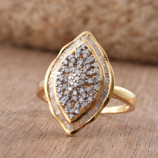 Limited Edition - Diamond (Rnd) Ring in 14K Gold Overlay Sterling Silver 0.750 Ct.