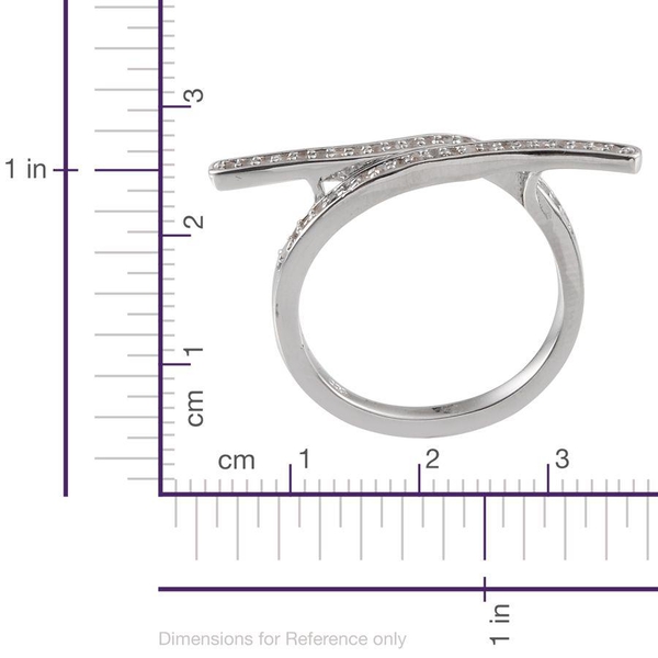 Diamond (Rnd) Woven Curve Ring in Platinum Overlay Sterling Silver 0.250 Ct.