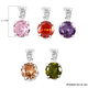 Set of 5 - Simulated Amethyst and Simulated Multi Gemstones Pendant in Sterling Silver
