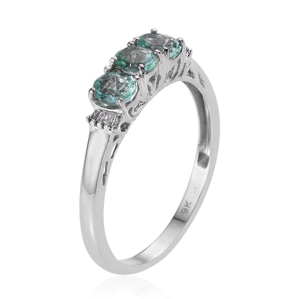 9K W Gold Boyaca Colombian Emerald (Ovl), Diamond Ring 1.000 Ct.