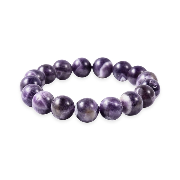 Extremely Rare 194 Carat Bi Color Amethyst Beaded Stretchable Bracelet 6.5 Inch