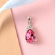 Lustro Stella - Rose and White Crystal Pendant in Platinum Overlay Sterling Silver
