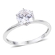 Lustro Stella Made with Finest CZ Solitaire Ring in Platinum Plated Silver